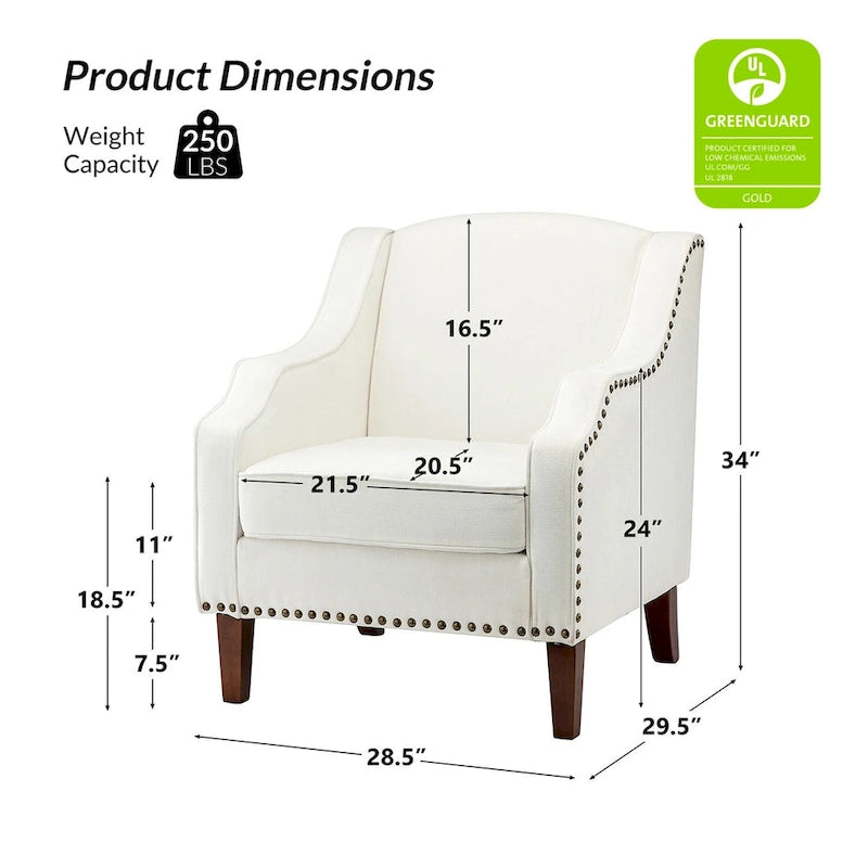 Lucretius Armchair with Nailhead Trim Set of 2 by HULALA HOME 14