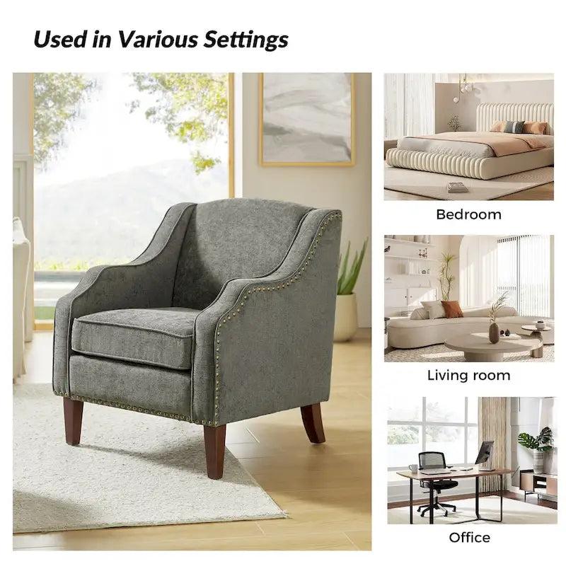 Lucretius Armchair with Nailhead Trim Set of 2 by HULALA HOME 18