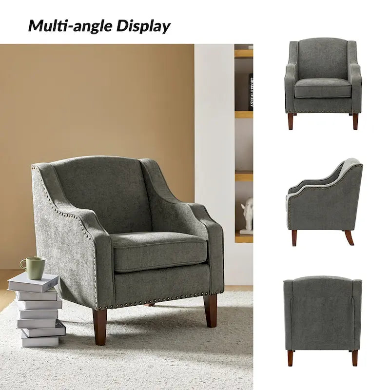 Lucretius Armchair with Nailhead Trim Set of 2 by HULALA HOME 19
