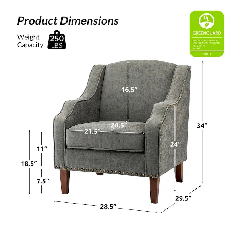 Lucretius Armchair with Nailhead Trim Set of 2 by HULALA HOME 20