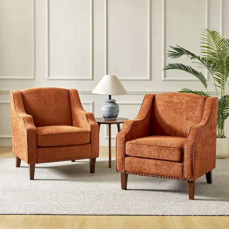 Lucretius Armchair with Nailhead Trim Set of 2 by HULALA HOME 21