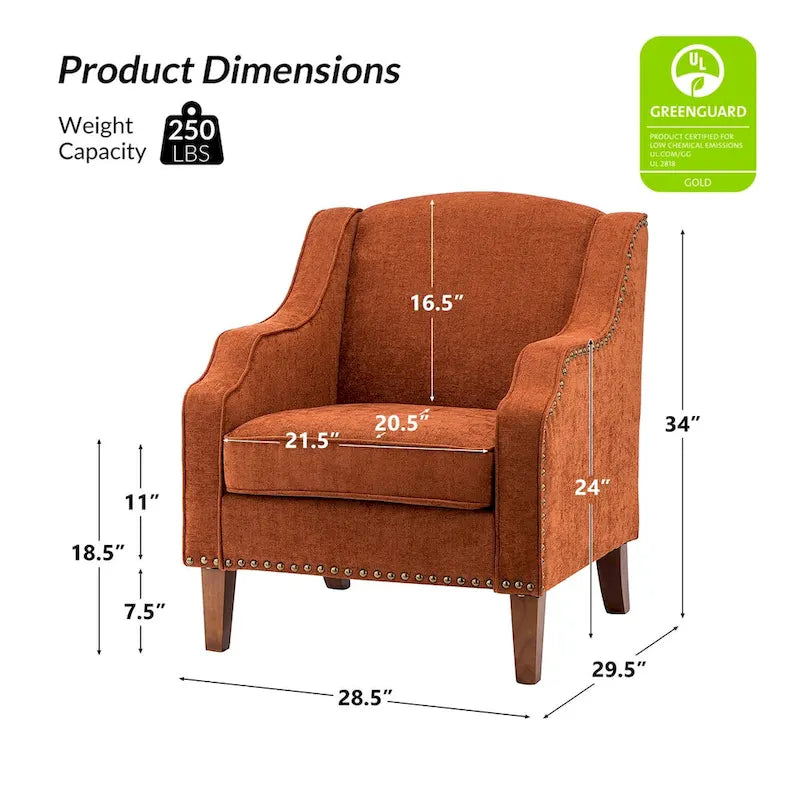 Lucretius Armchair with Nailhead Trim Set of 2 by HULALA HOME 26