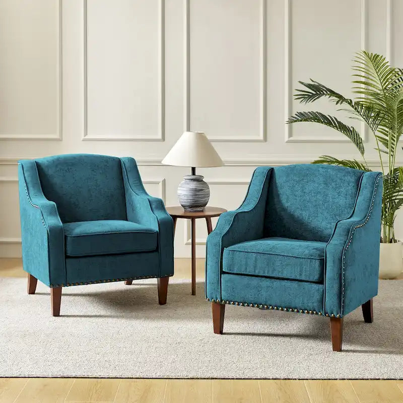 Lucretius Armchair with Nailhead Trim Set of 2 by HULALA HOME 27