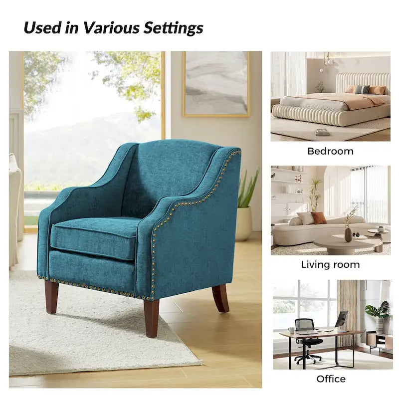 Lucretius Armchair with Nailhead Trim Set of 2 by HULALA HOME 30