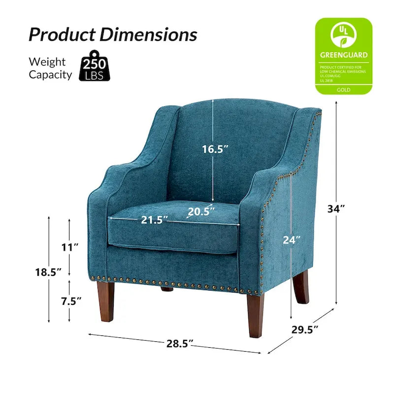 Lucretius Armchair with Nailhead Trim Set of 2 by HULALA HOME 32
