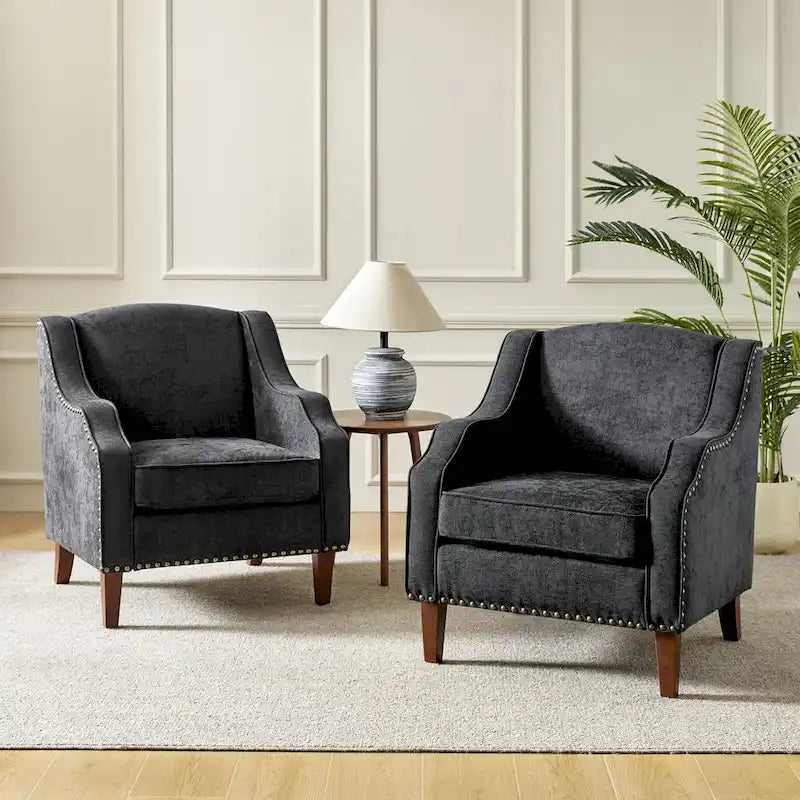 Lucretius Armchair with Nailhead Trim Set of 2 by HULALA HOME 33