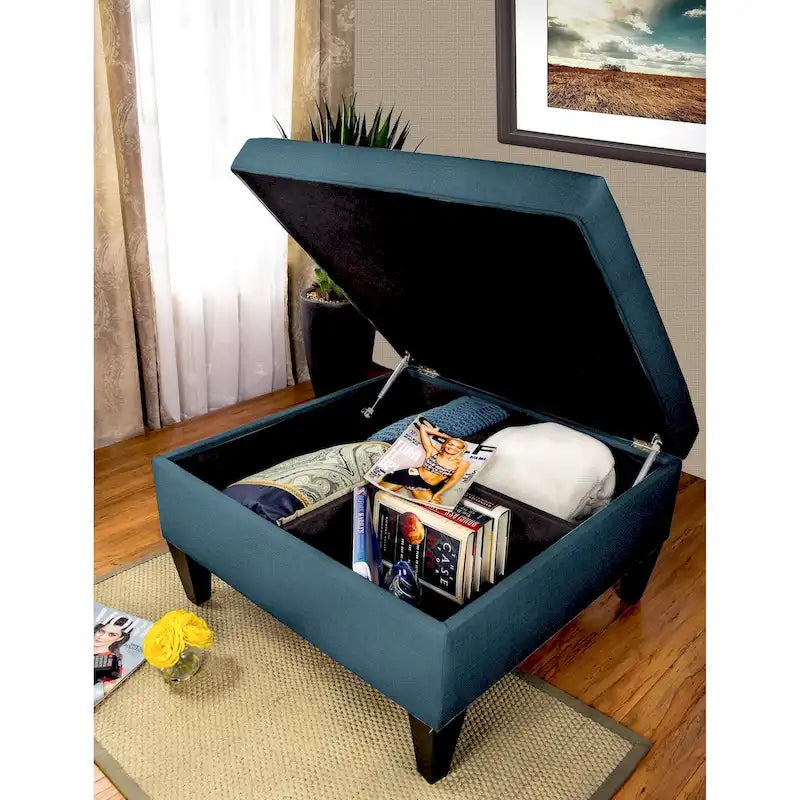 MJL Furniture Manhattan Allure Upholstered Organizational Cocktail Ottoman Table 21