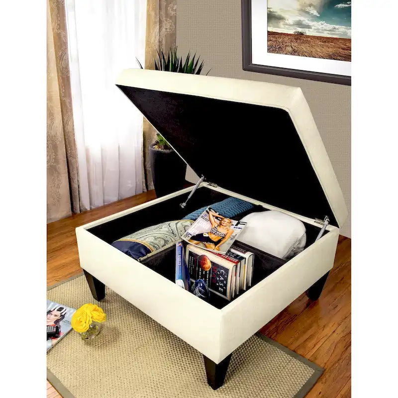 MJL Furniture Manhattan Allure Upholstered Organizational Cocktail Ottoman Table 22