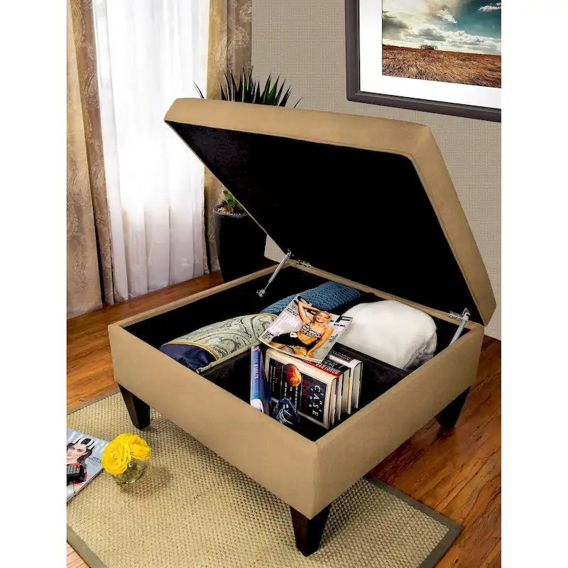 MJL Furniture Manhattan Allure Upholstered Organizational Cocktail Ottoman Table 23