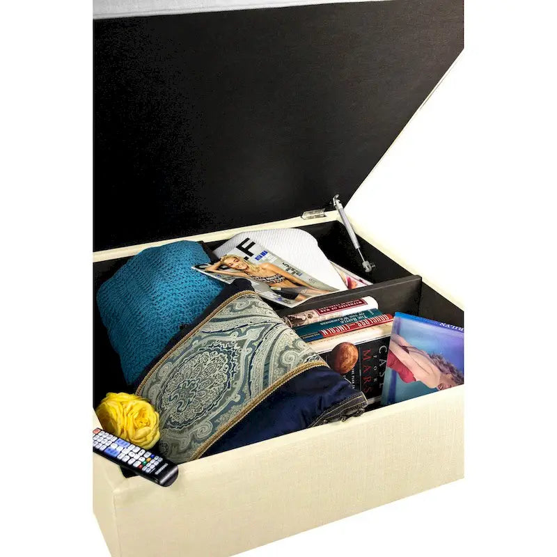 MJL Furniture Manhattan Allure Upholstered Organizational Cocktail Ottoman Table 4