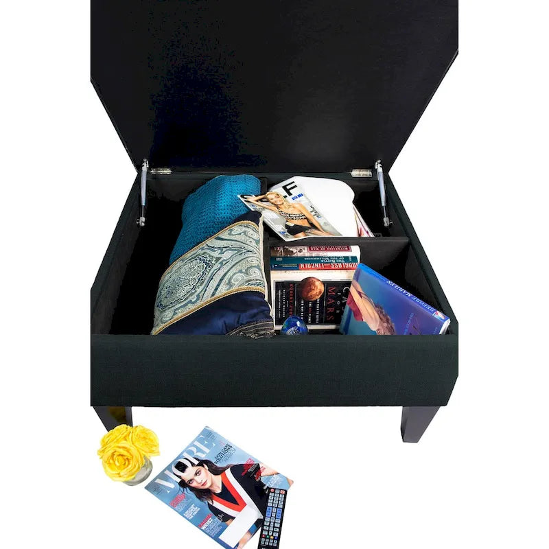 MJL Furniture Manhattan Allure Upholstered Organizational Cocktail Ottoman Table 7