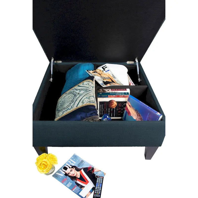 MJL Furniture Manhattan Allure Upholstered Organizational Cocktail Ottoman Table 8