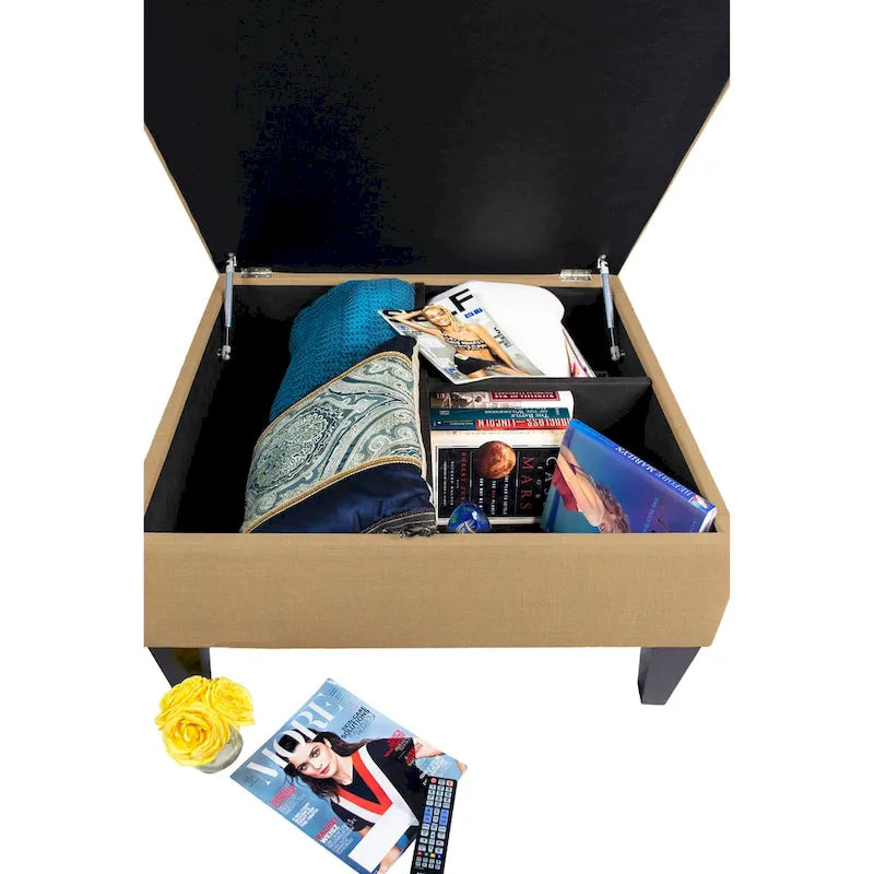 MJL Furniture Manhattan Allure Upholstered Organizational Cocktail Ottoman Table 11