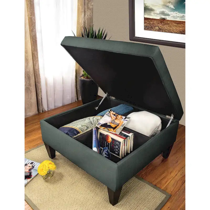 MJL Furniture Manhattan Allure Upholstered Organizational Cocktail Ottoman Table 17