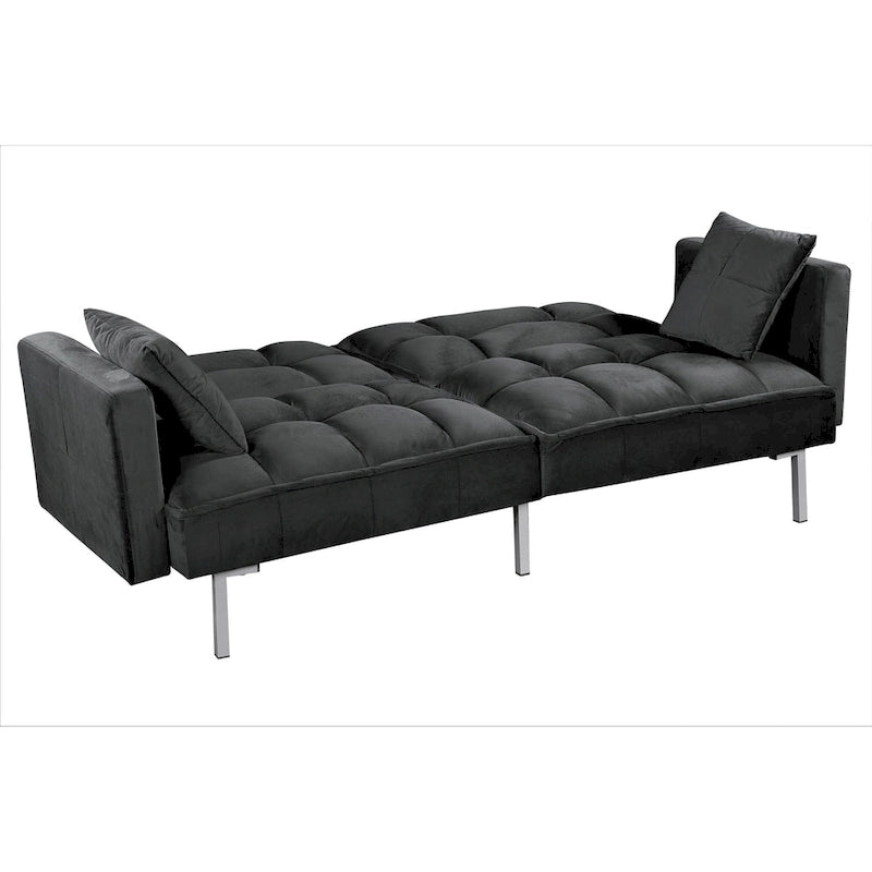 Bernal 75.6W Velvet Futon Sofa Bed Sleeper