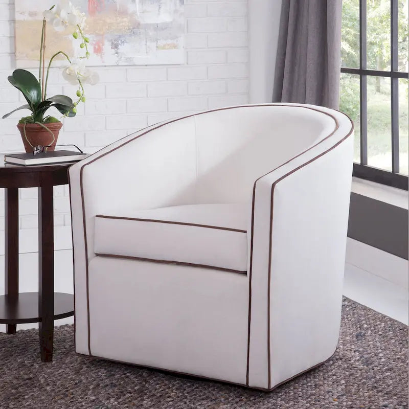 Kenton Barrel Style Swivel Chair by Greyson Living 3