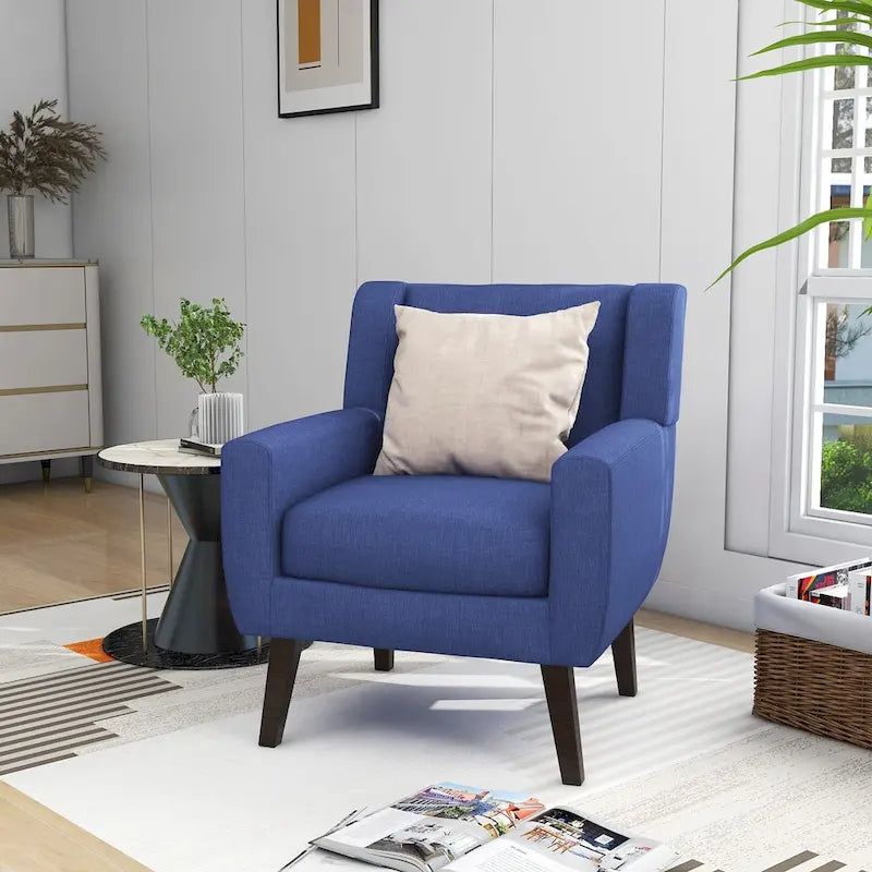 Modern Linen Button Tufted Arm Chair 8