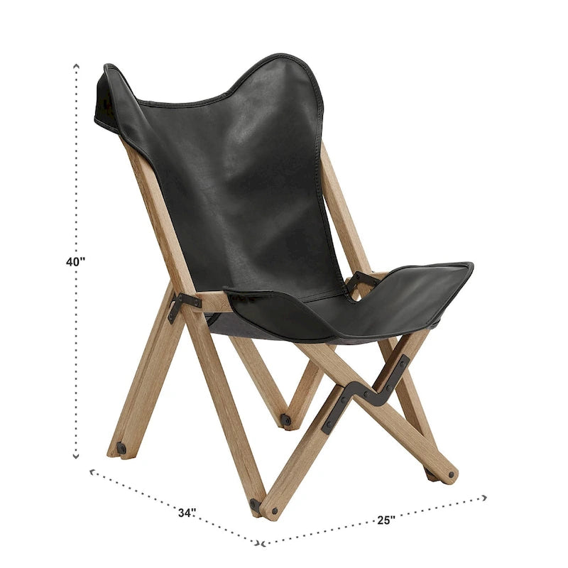 Cantu Genuine Top Grain Leather Tripolina Sling Chair by iNSPIRE Q Modern 5