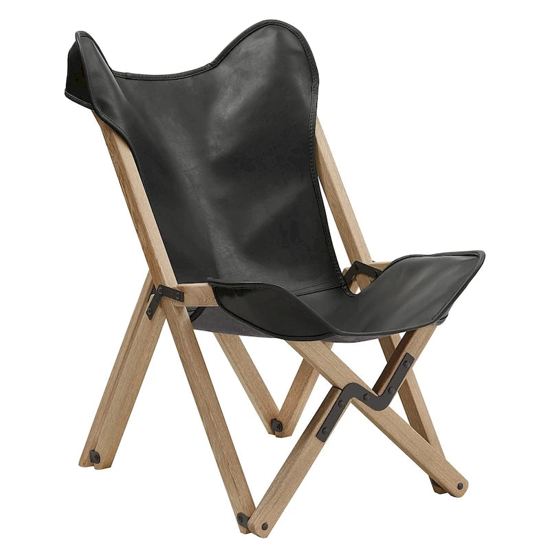Cantu Genuine Top Grain Leather Tripolina Sling Chair by iNSPIRE Q Modern 6