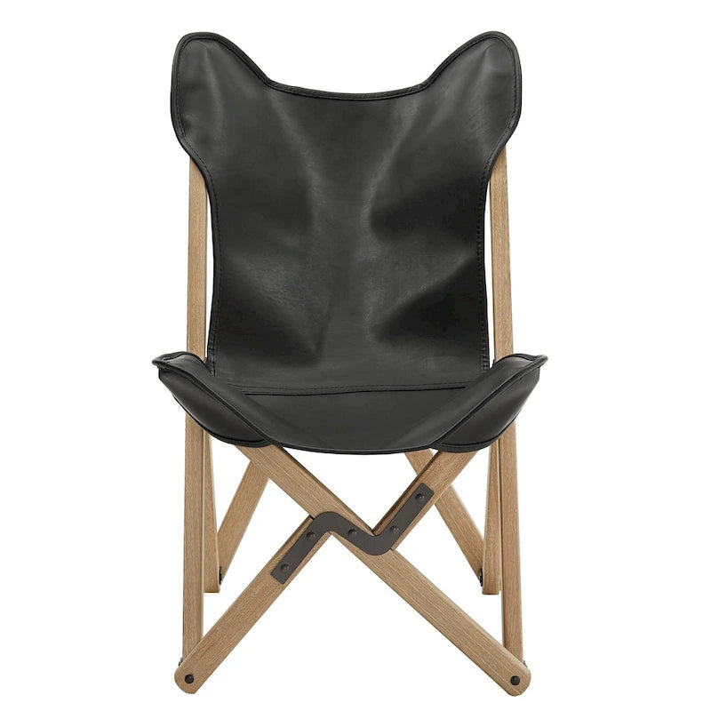 Cantu Genuine Top Grain Leather Tripolina Sling Chair by iNSPIRE Q Modern 7