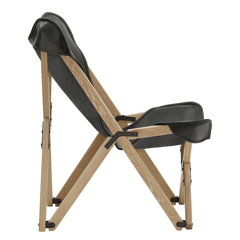 Cantu Genuine Top Grain Leather Tripolina Sling Chair by iNSPIRE Q Modern 8