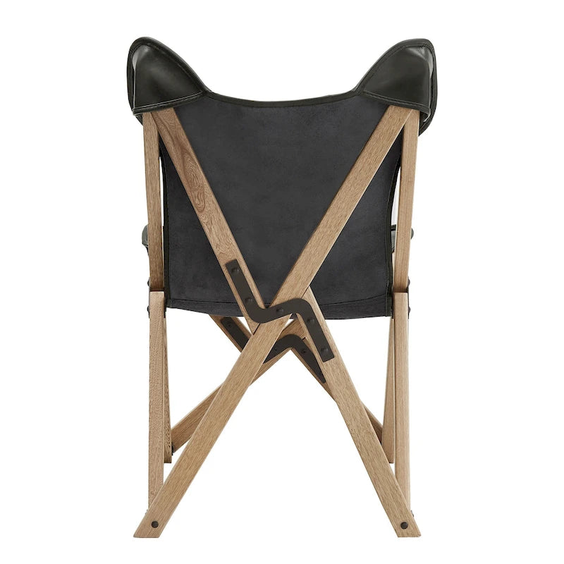 Cantu Genuine Top Grain Leather Tripolina Sling Chair by iNSPIRE Q Modern 9