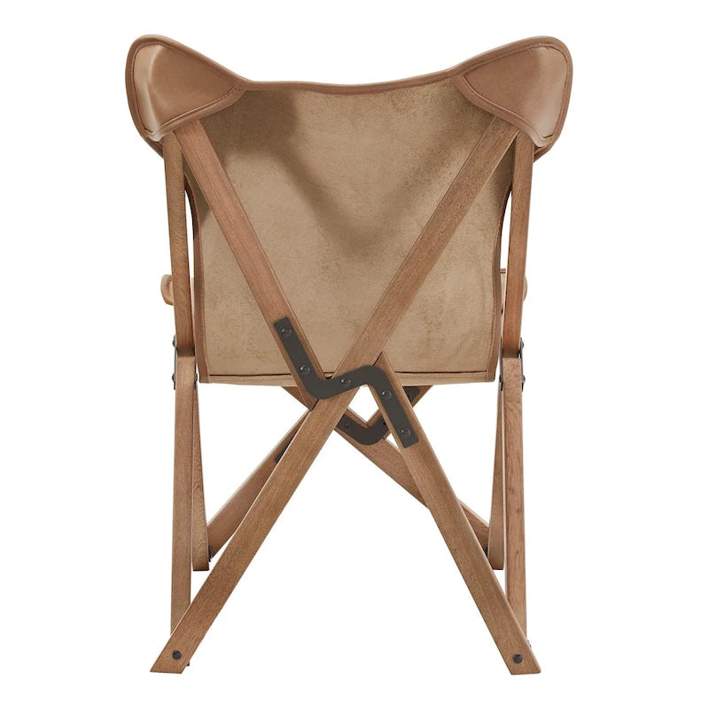 Cantu Genuine Top Grain Leather Tripolina Sling Chair by iNSPIRE Q Modern 17