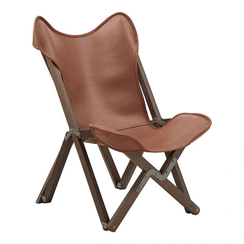 Cantu Genuine Top Grain Leather Tripolina Sling Chair by iNSPIRE Q Modern 24