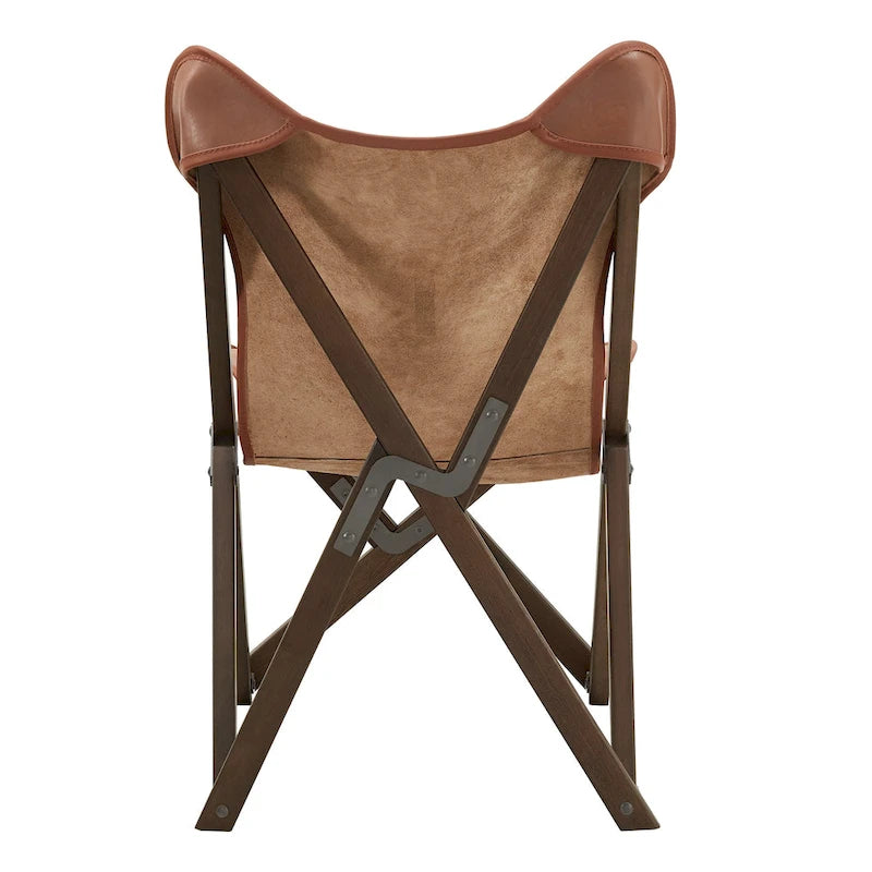 Cantu Genuine Top Grain Leather Tripolina Sling Chair by iNSPIRE Q Modern 27