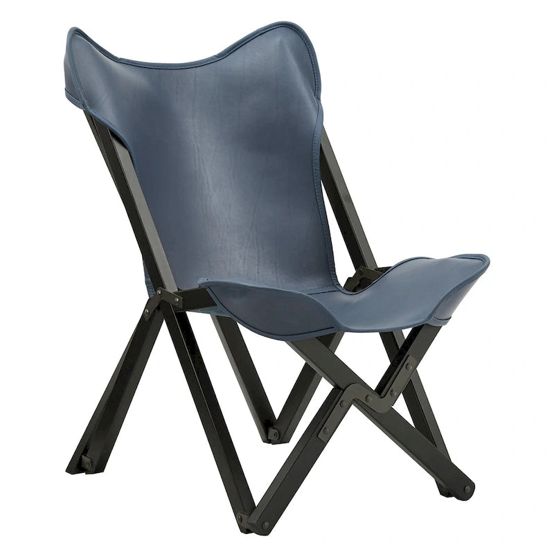 Cantu Genuine Top Grain Leather Tripolina Sling Chair by iNSPIRE Q Modern 32
