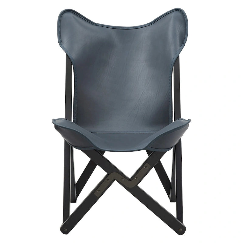 Cantu Genuine Top Grain Leather Tripolina Sling Chair by iNSPIRE Q Modern 33