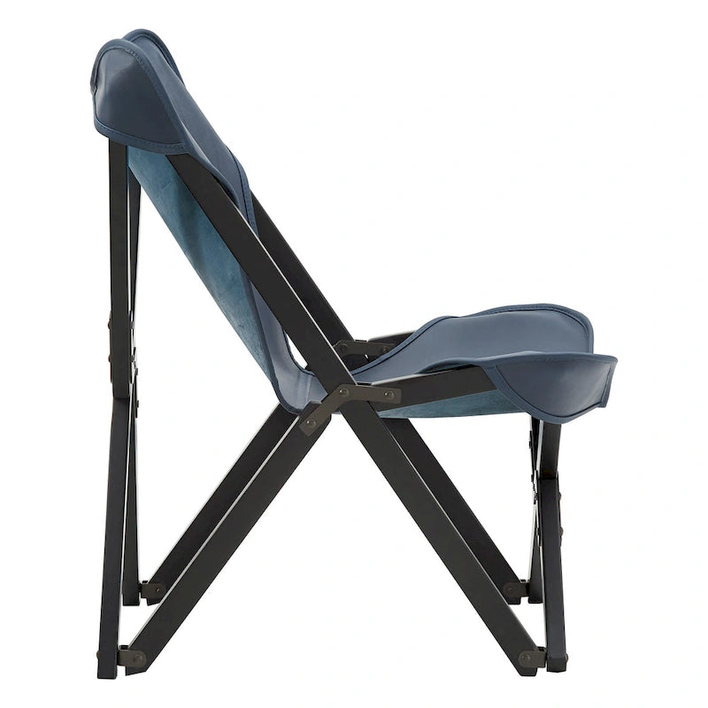 Cantu Genuine Top Grain Leather Tripolina Sling Chair by iNSPIRE Q Modern 34