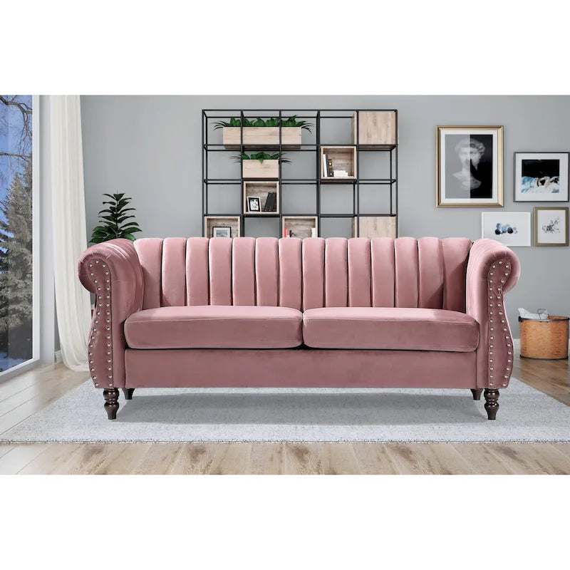 Divano con braccioli arrotolati Chester Charlot Velvet 13
