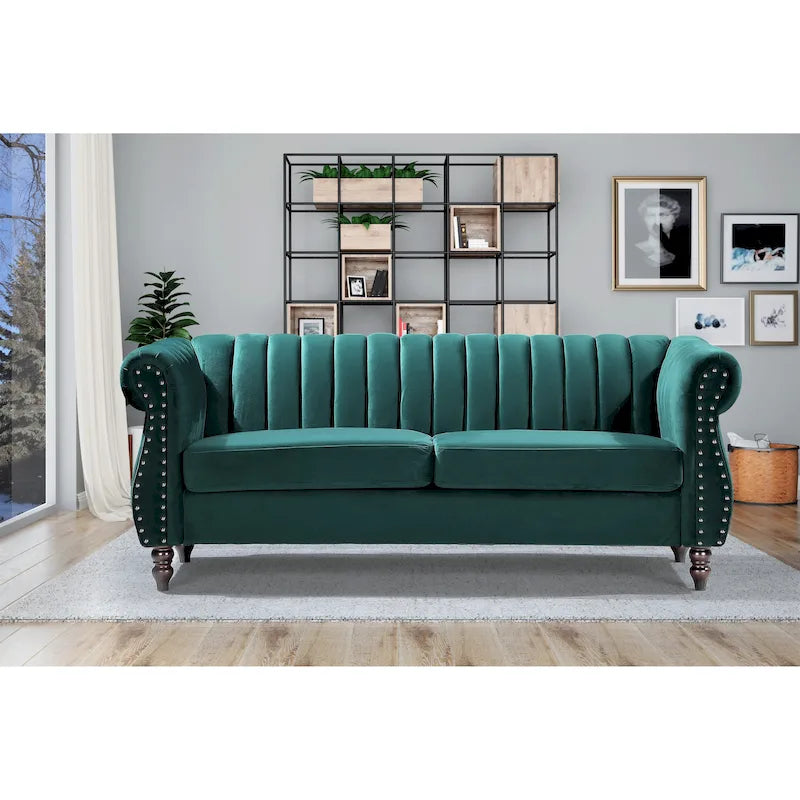 Divano con braccioli arrotolati Chester Charlot Velvet 17