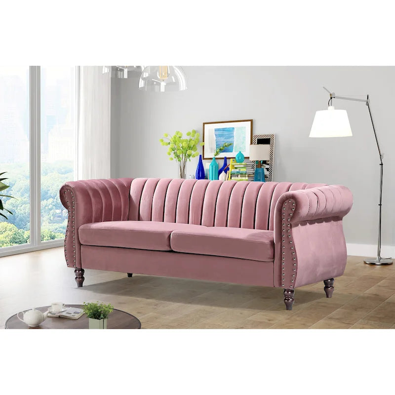 Divano con braccioli arrotolati Chester Charlot Velvet 3