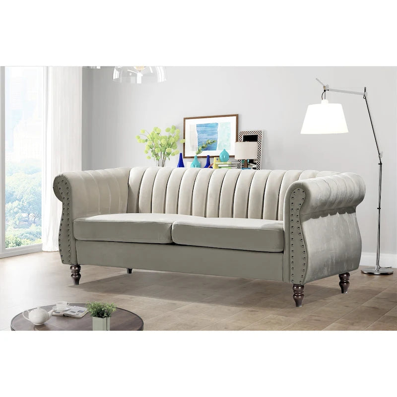 Divano con braccioli arrotolati Chester Charlot Velvet 5