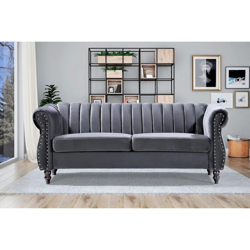 Divano con braccioli arrotolati Chester Charlot Velvet 10