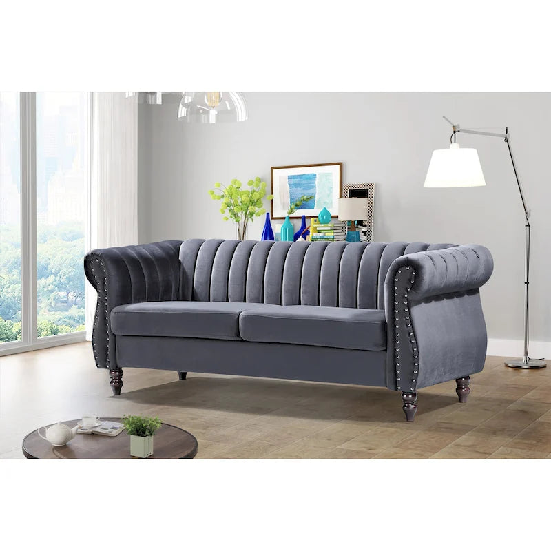 Divano con braccioli arrotolati Chester Charlot Velvet 11