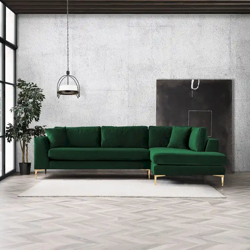 Mae Mid Century Modern Velvet Corner Sectional Sofa