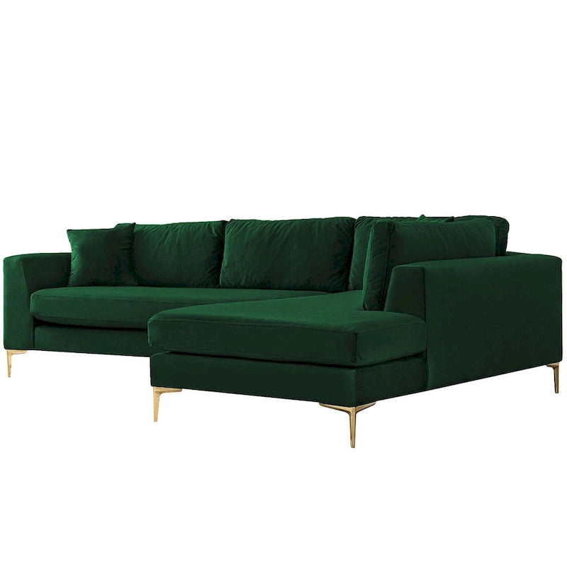 Mae Mid Century Modern Velvet Corner Sectional Sofa 4