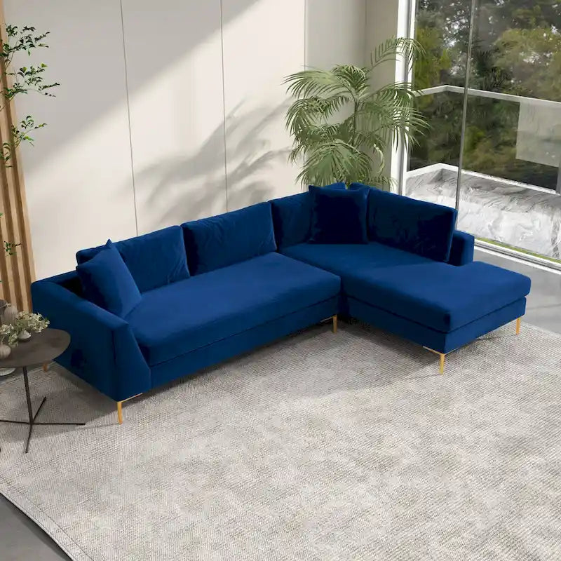 Mae Mid Century Modern Velvet Corner Sectional Sofa 7
