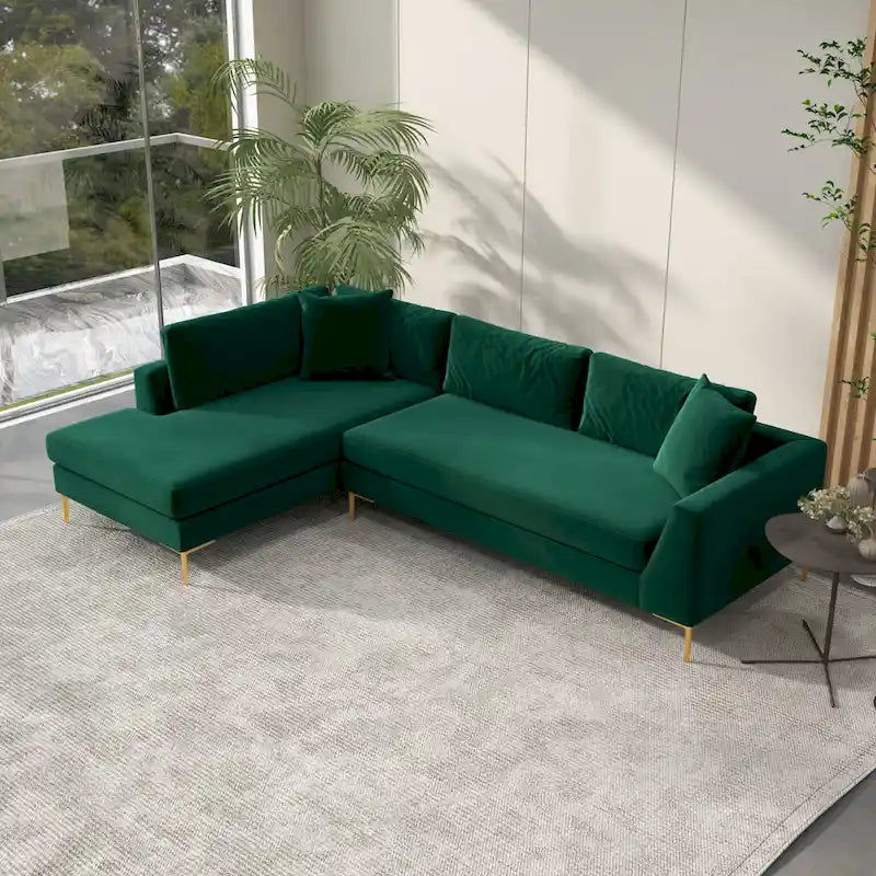 Mae Mid Century Modern Velvet Corner Sectional Sofa 11