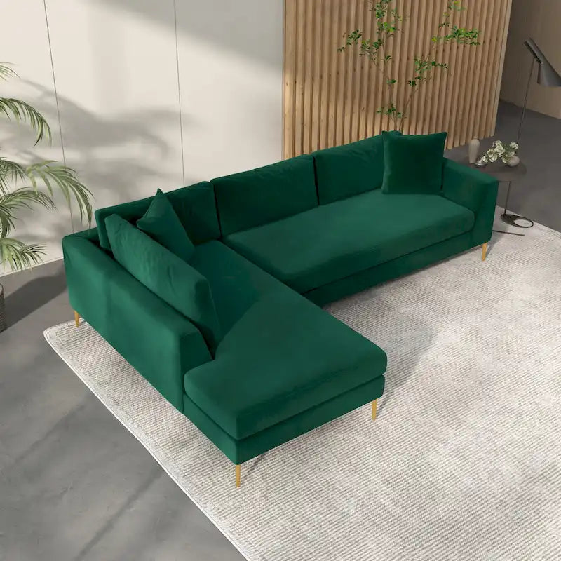Mae Mid Century Modern Velvet Corner Sectional Sofa 13