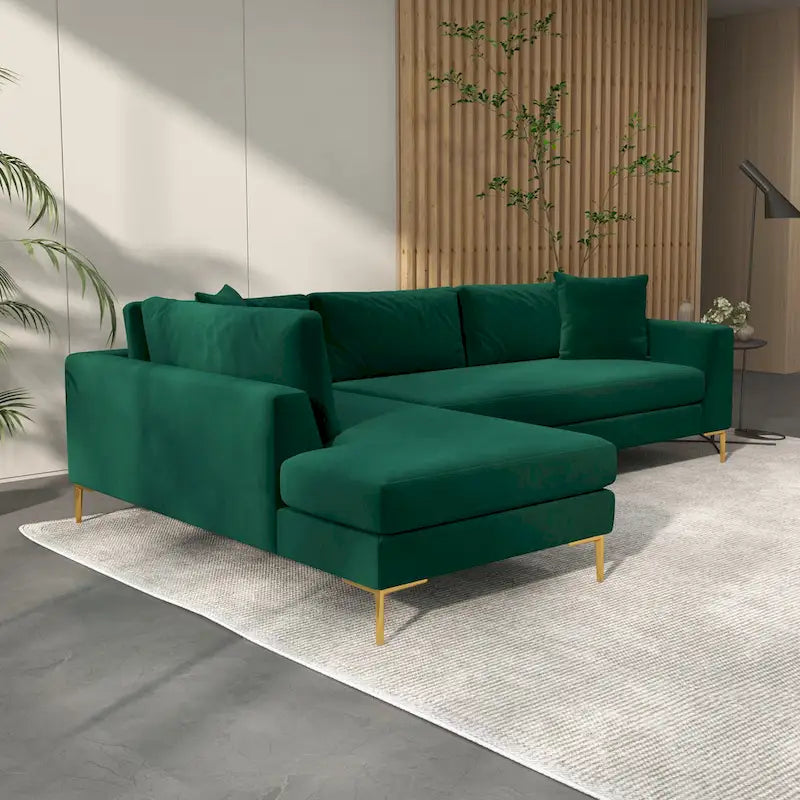 Mae Mid Century Modern Velvet Corner Sectional Sofa 14