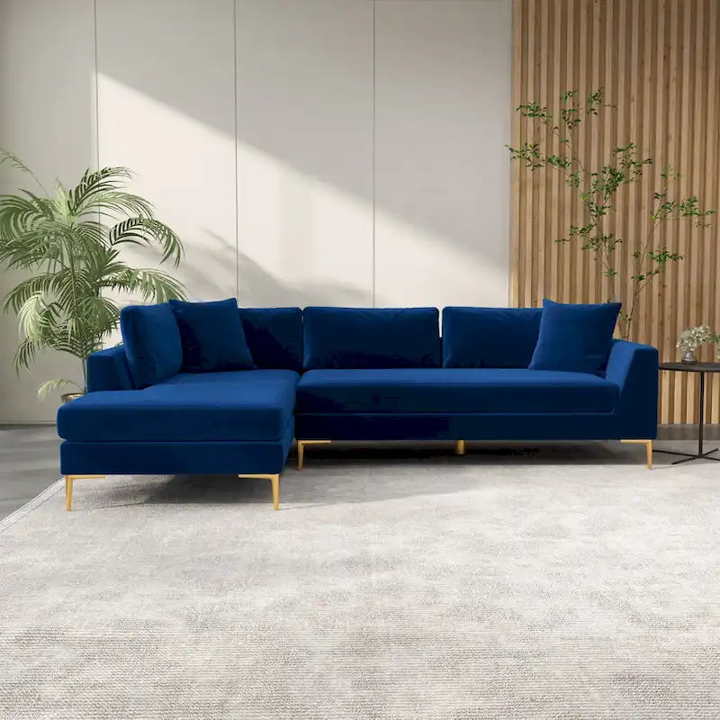 Mae Mid Century Modern Velvet Corner Sectional Sofa 16