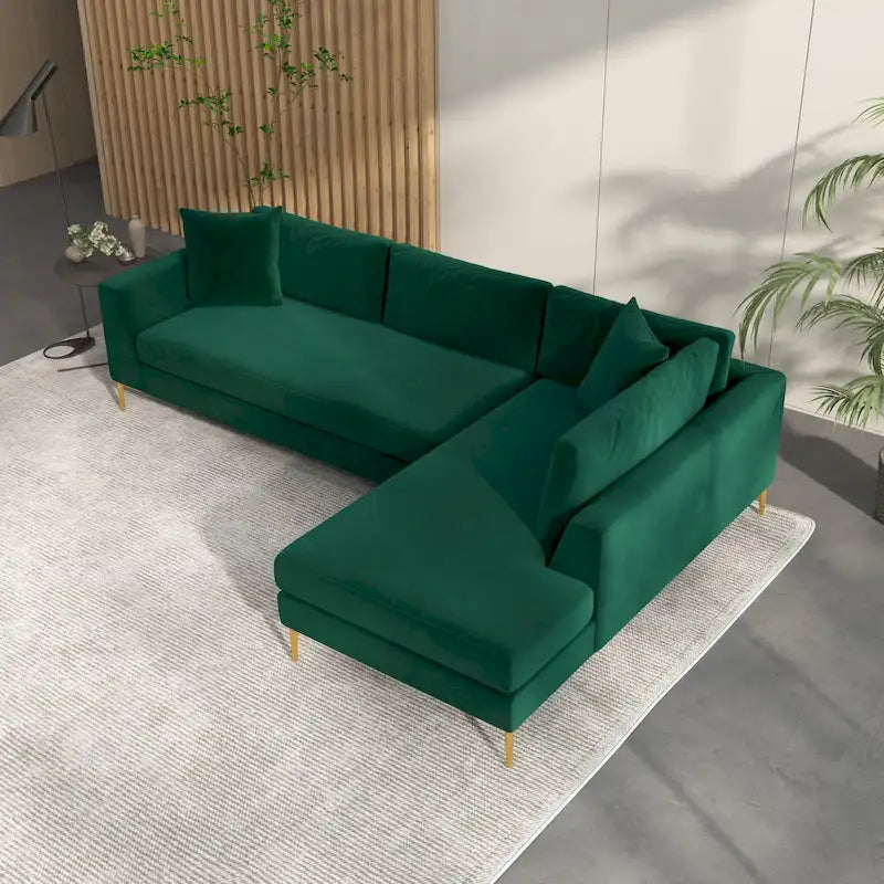 Mae Mid Century Modern Velvet Corner Sectional Sofa 23