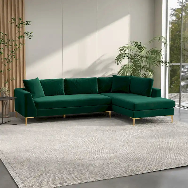 Mae Mid Century Modern Velvet Corner Sectional Sofa 24