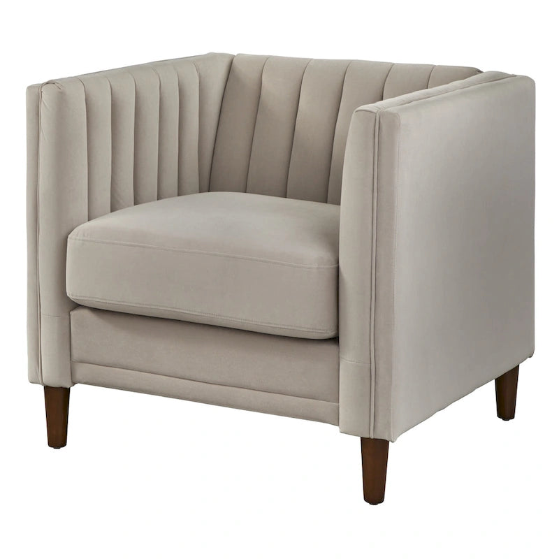 Lifestorey Paxton Channel Stitch Tuxedo Chair 6