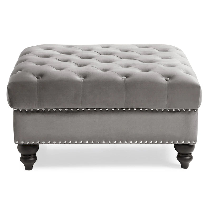 Nola Velvet Tufted Oversized Ottoman 27