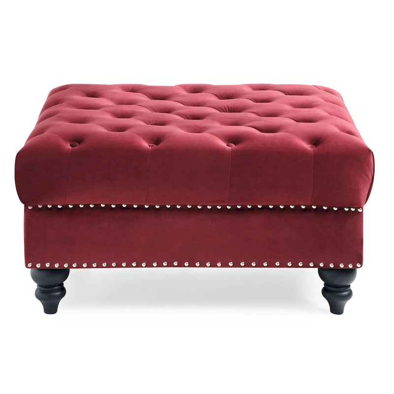 Nola Velvet Tufted Oversized Ottoman 30